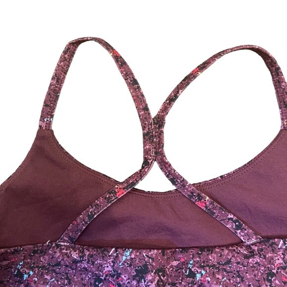Reebok‎ Girls Sports Bra NEW Burgundy Multicolor Fitted Stretch Racerback XXL 18 - Picture 5 of 7